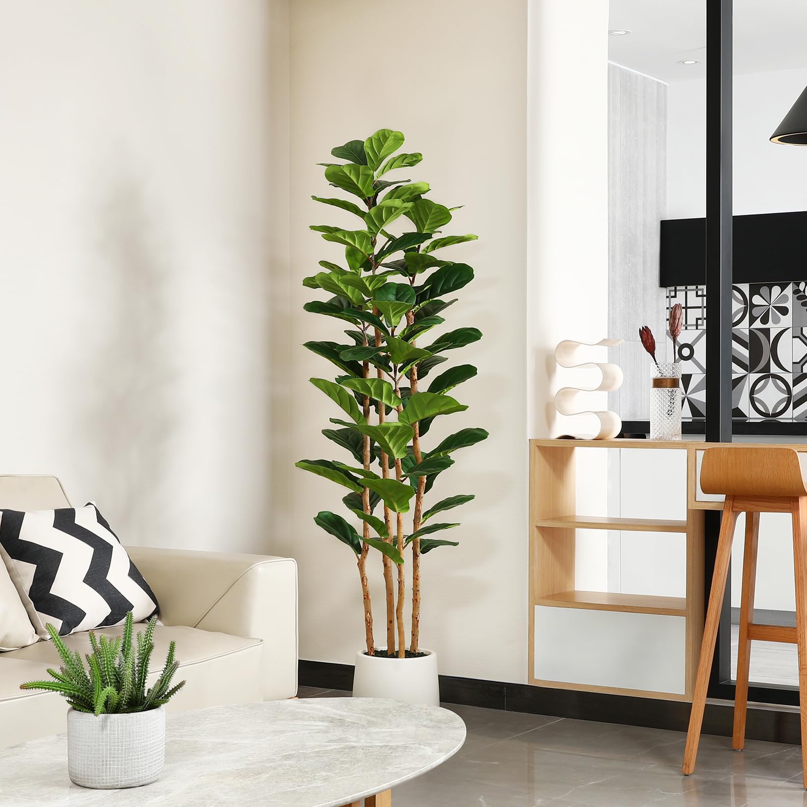 Ficus Lyrata Tree - Albero di fico artificiale con fioriera